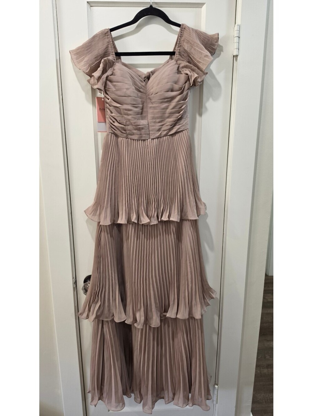 JJ's House Dusty Rose Pleated Maxi Dress Size Regular 6